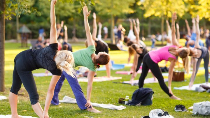 outdoor yoga scene