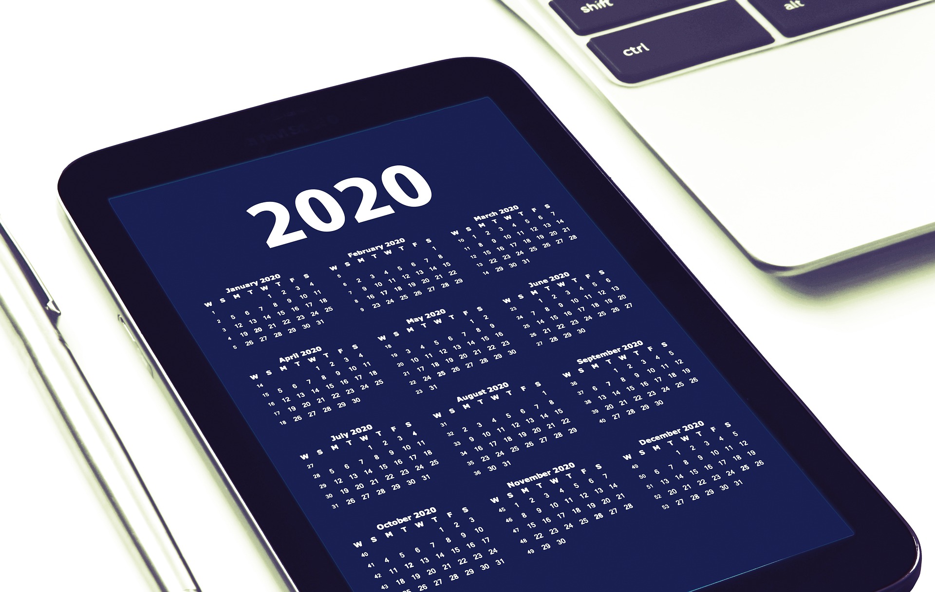 tablet calendar for 2020