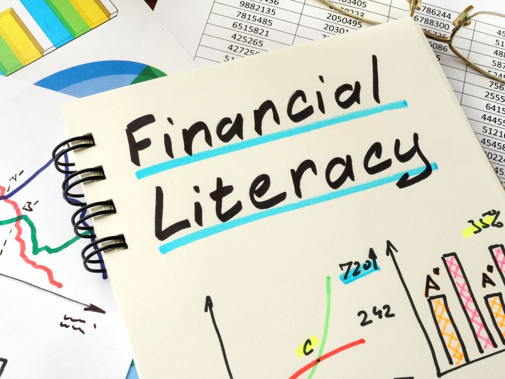 notebook entitled financial literacy