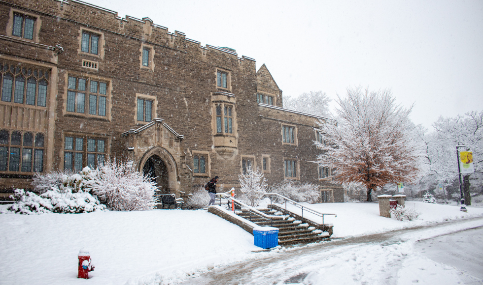 campus in the winter