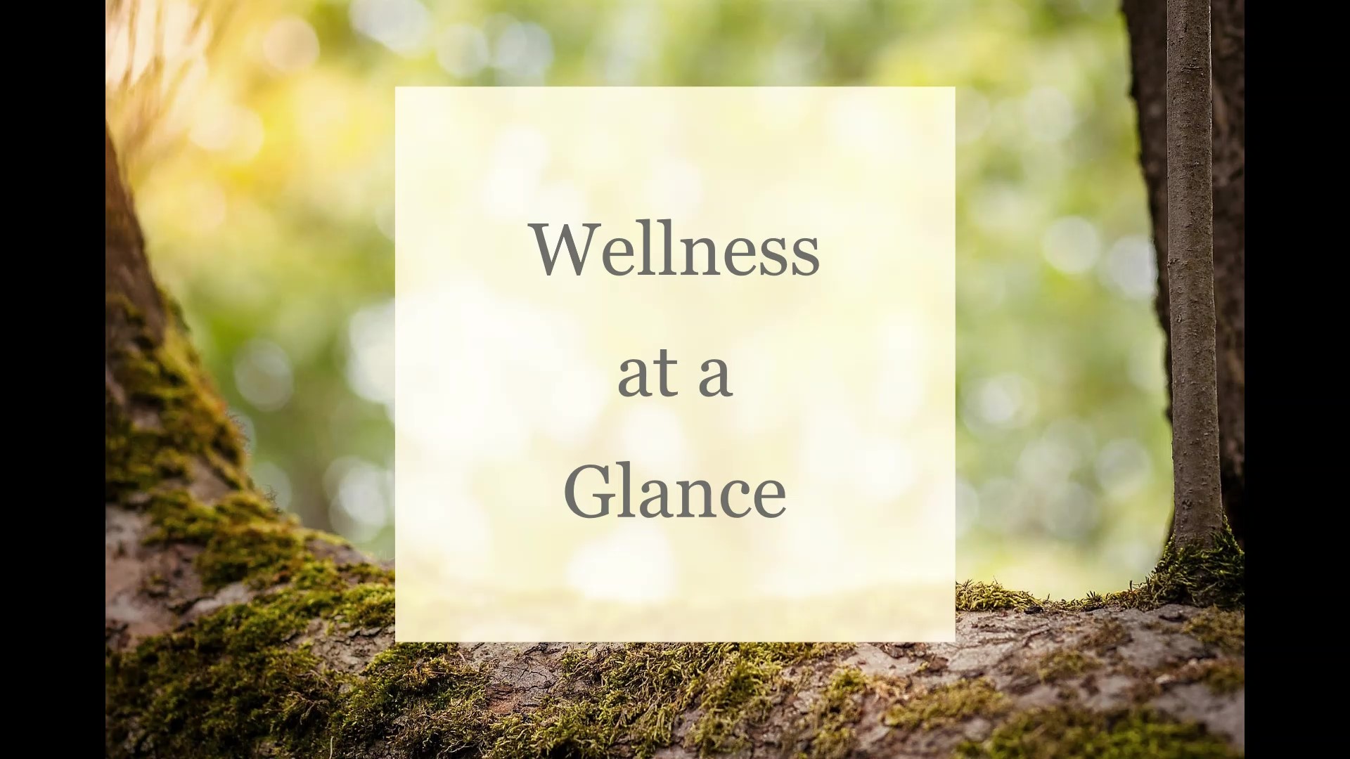 wellness at a glance sign in nature