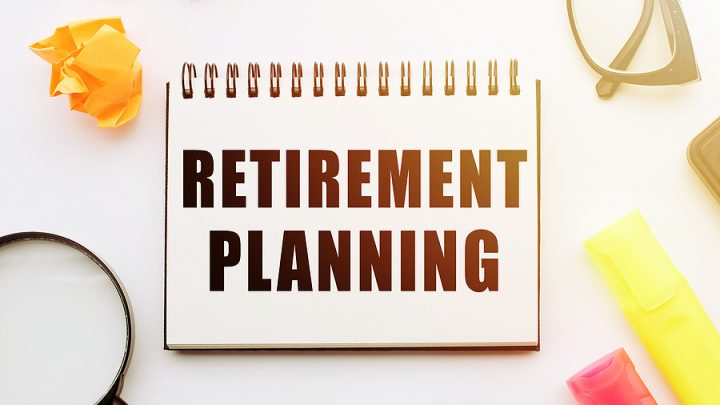 words "retirement planning" on calendar