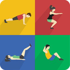 4 illustrations of tabata exercise